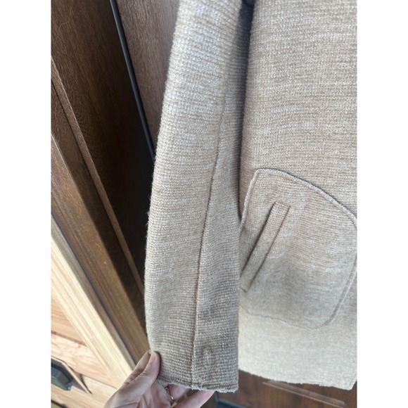 Women's Stradivarius Wool Blend Open-Front Notched Lapel Patch Pocket Overcoat M - Picture 8 of 8